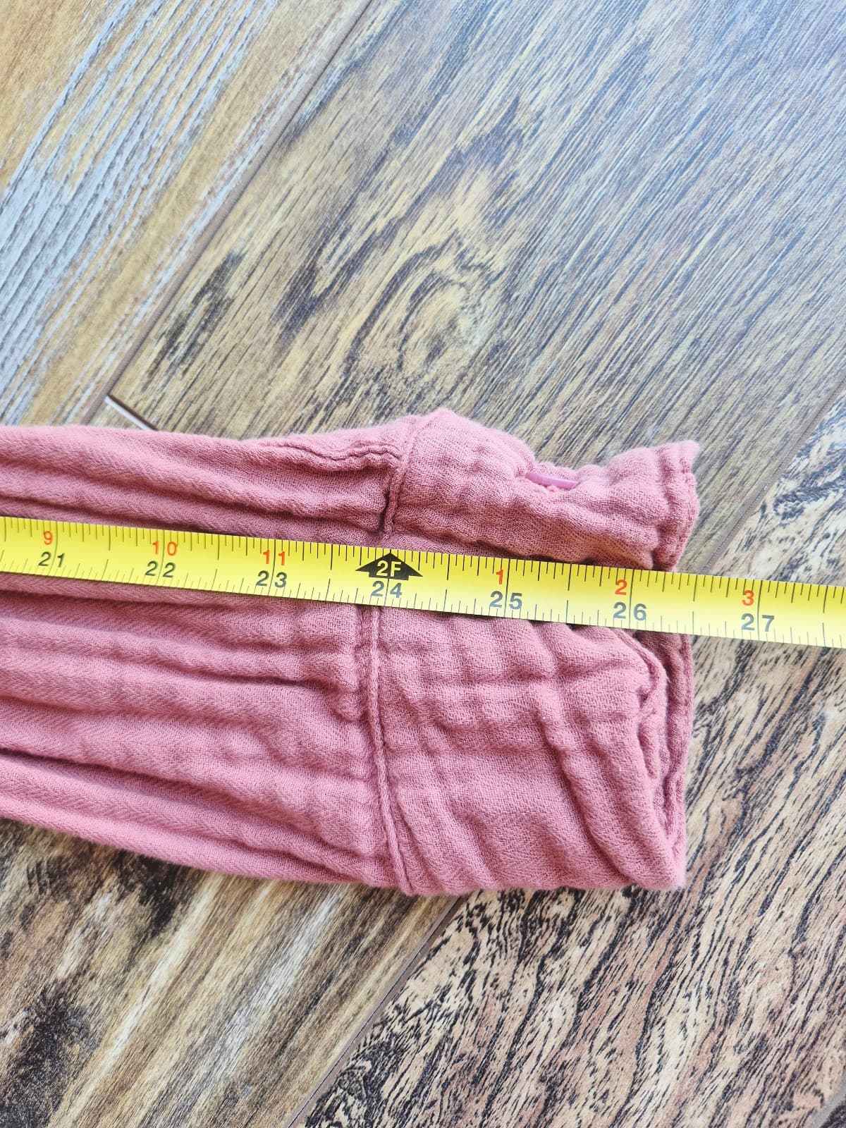 CP Shades Gauze Crinkle Button-Up Tunic Shirt Long Sleeve Dusty Rose Women's S - Thumbnail 9
