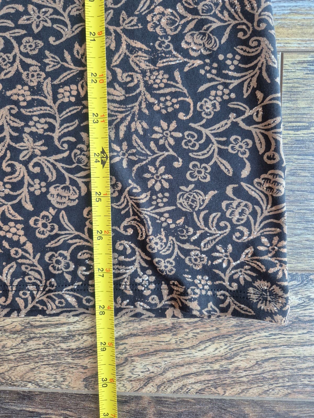 Peruvian Connection Floral Tunic Top Scoop Neck Long Sleeve Knit Brown Women's L - Thumbnail 11