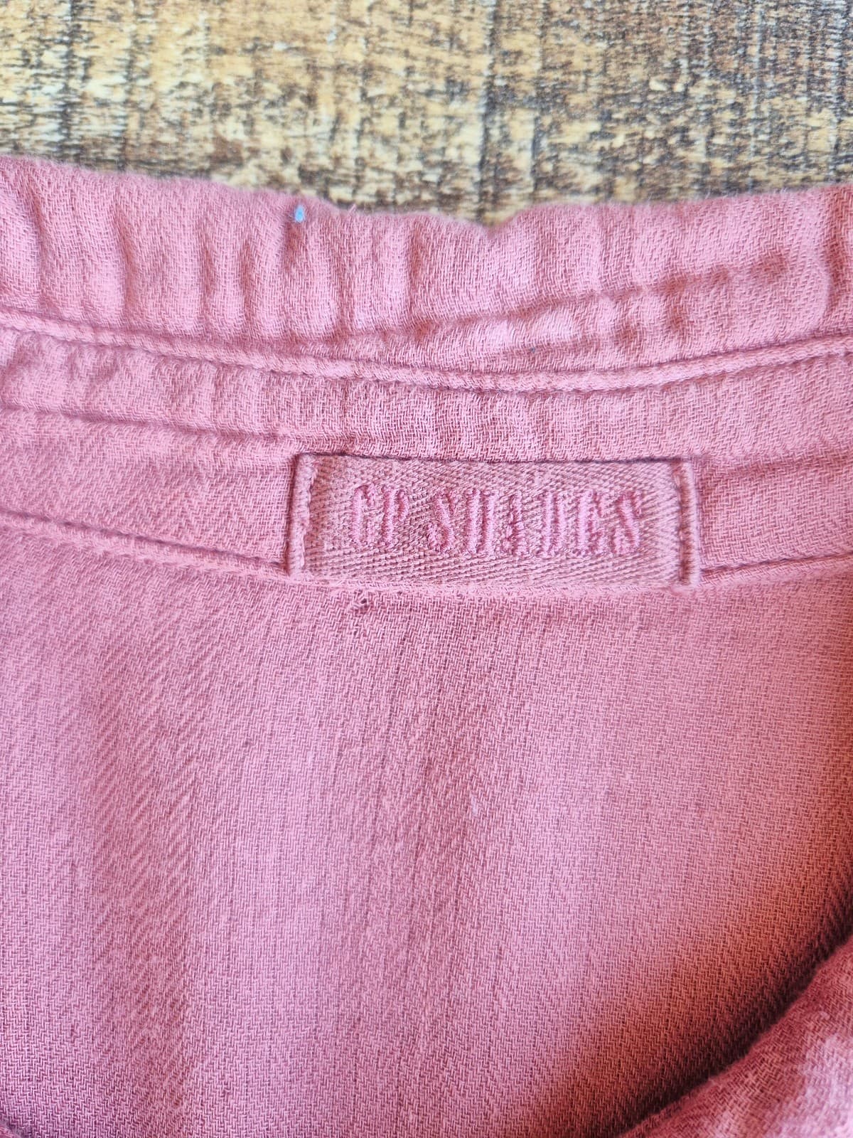CP Shades Gauze Crinkle Button-Up Tunic Shirt Long Sleeve Dusty Rose Women's S - Thumbnail 7