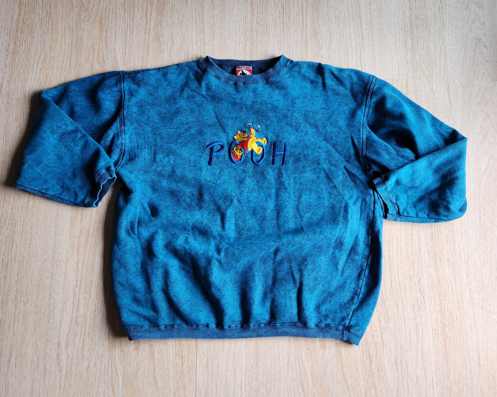 Vintage Mickey for Walt Disney Pooh Embroidered Sweatshirt Blue Sz.M Made In USA - Thumbnail 3
