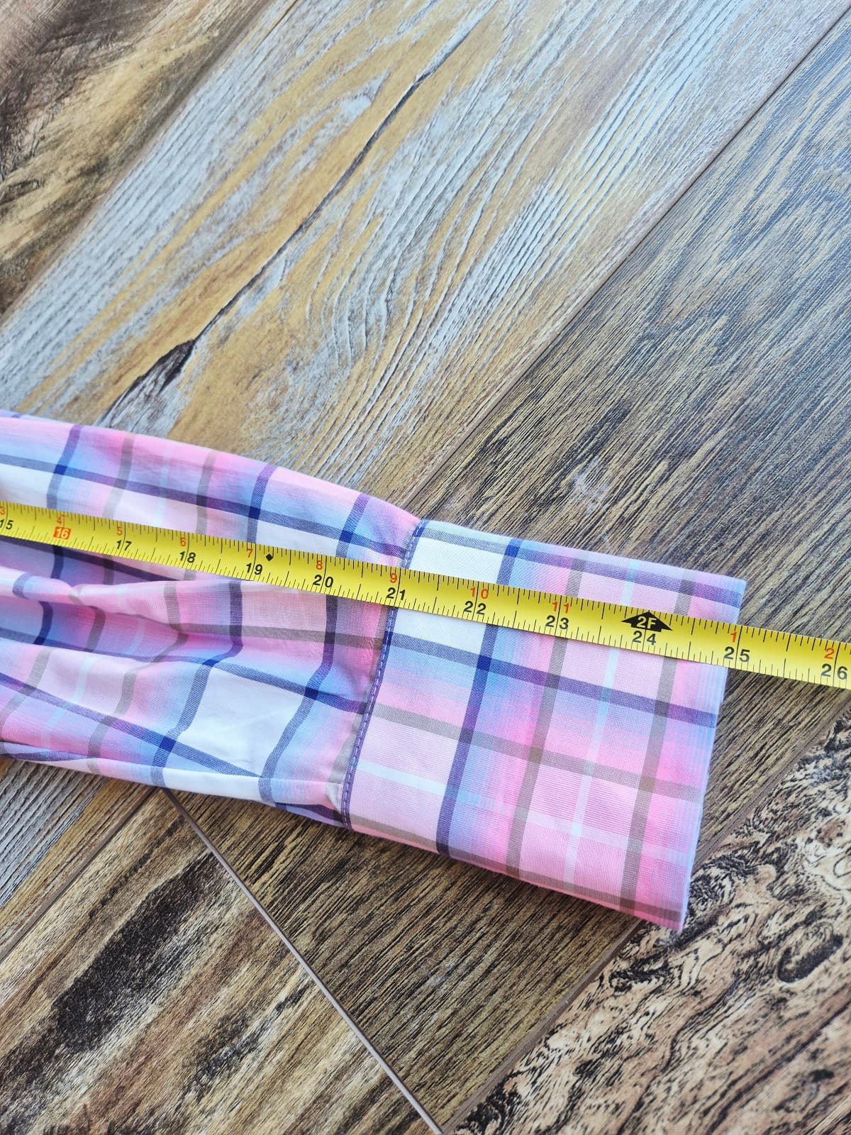 NEW MSGM Milano Made in Italy Camicia Shirt Slim-Fit Band Collar Pink Plaid EU40 - Thumbnail 11