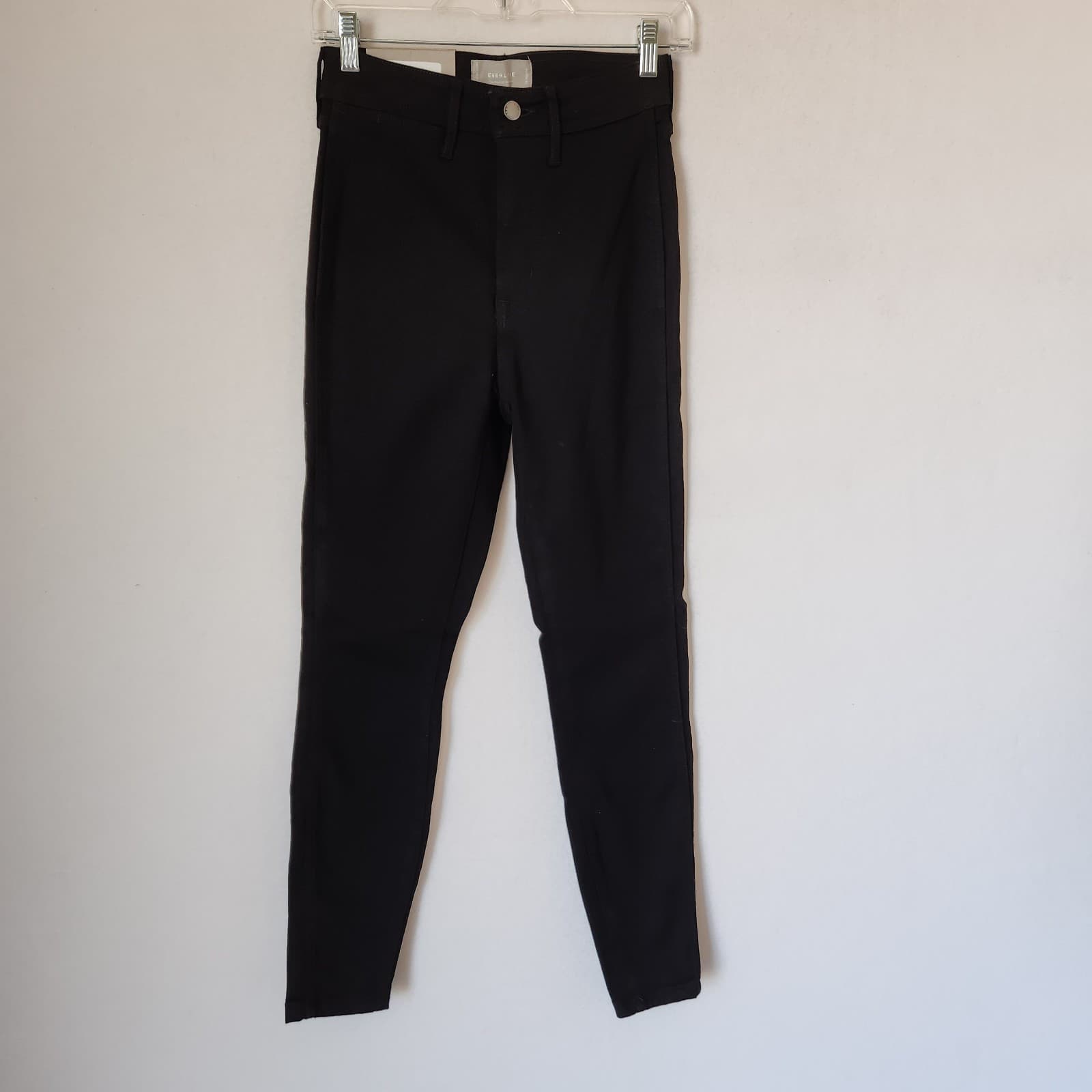 NWT Everlane The Way-High Skinny Jeans Stretch Organic Cotton Black Women's 26 - Thumbnail 3