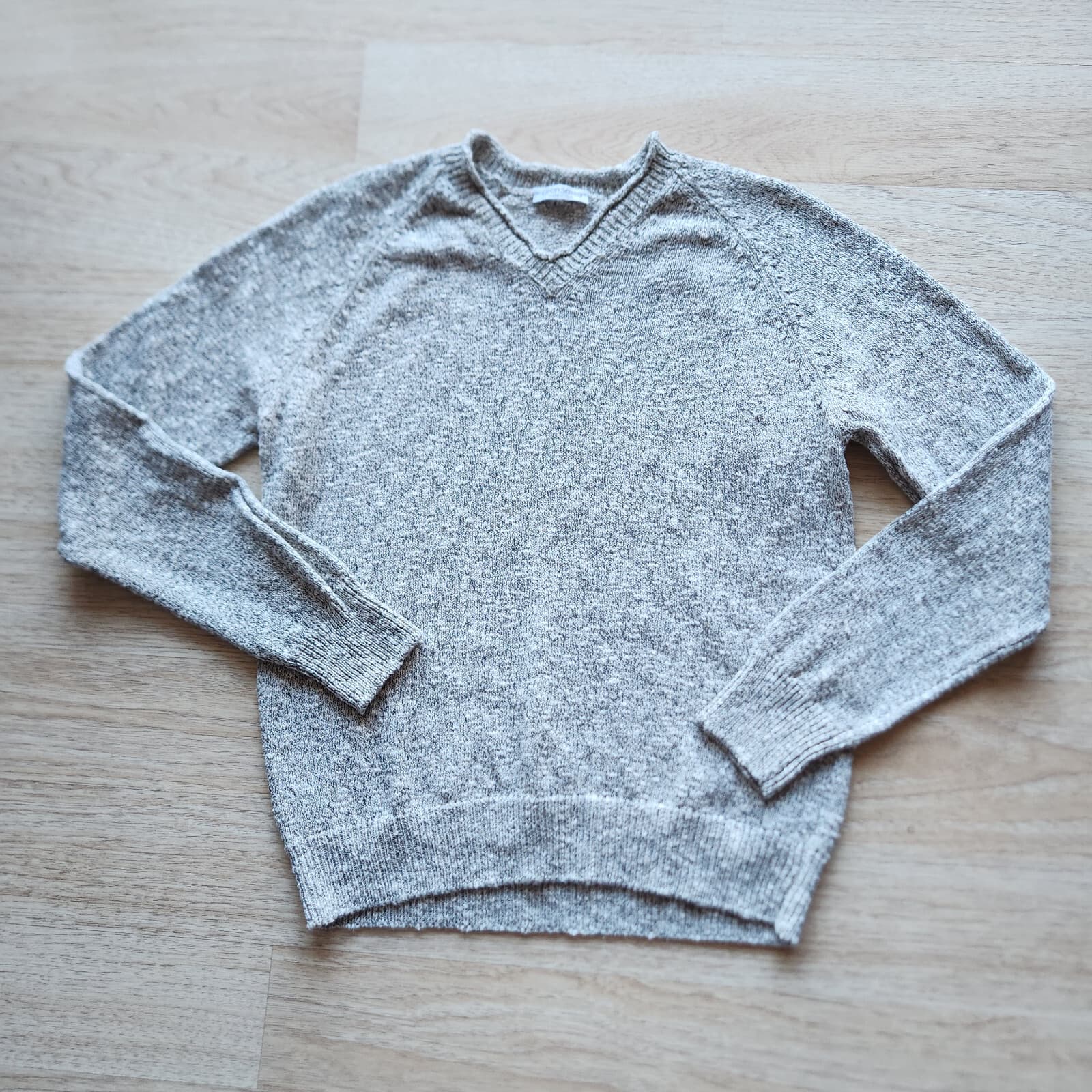 NWoT Gran Sasso Made in Italy V-Neck Sweater Pullover Cotton Linen Grey Sz.48 - Thumbnail 5