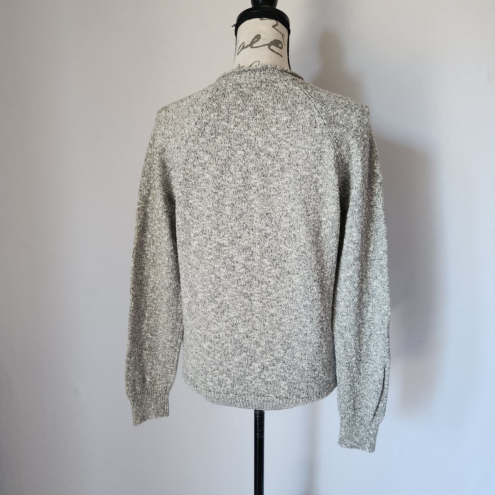 NWoT Gran Sasso Made in Italy V-Neck Sweater Pullover Cotton Linen Grey Sz.48 - Thumbnail 4