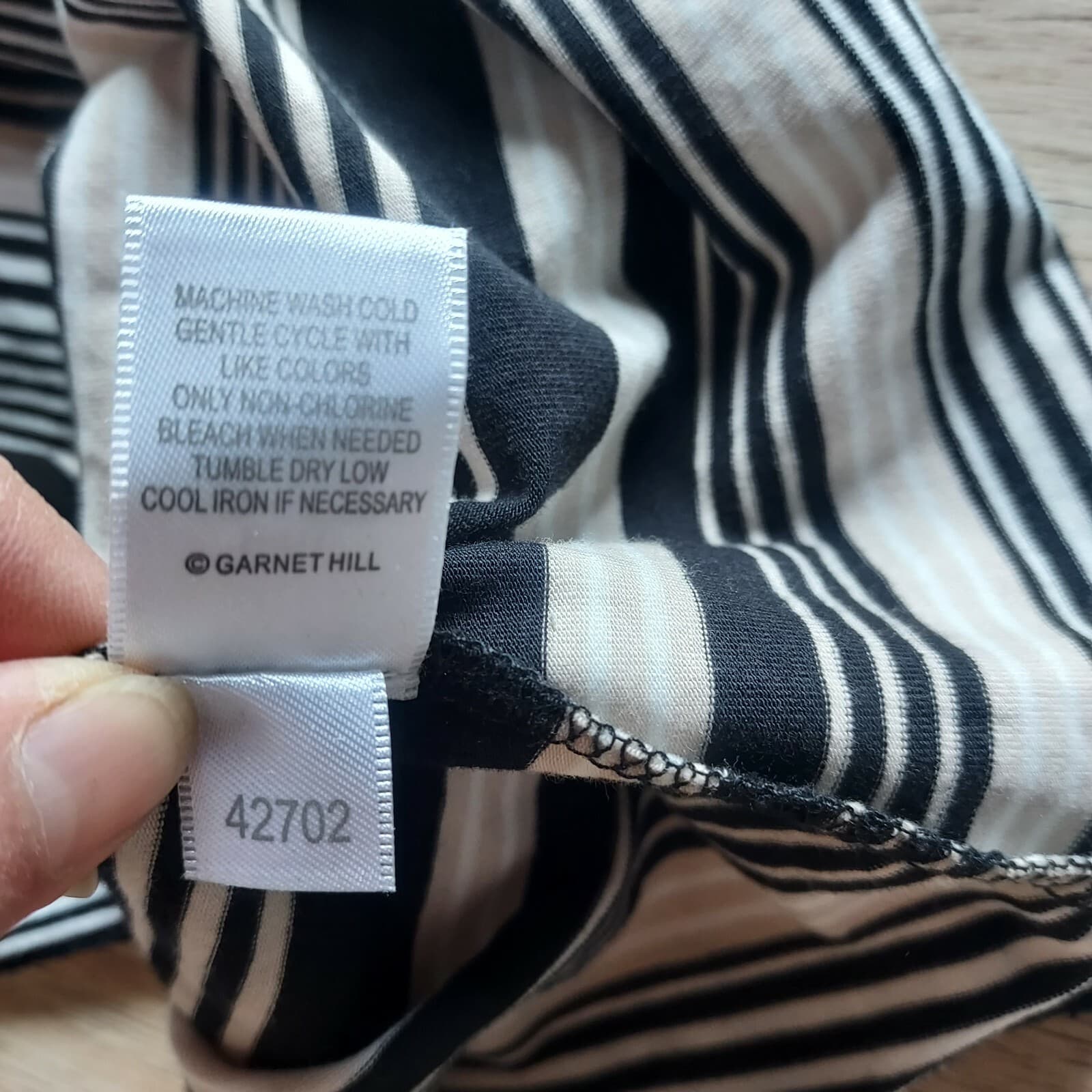 Garnet Hill Santorini Maxi Stripe Dress Sleeveless Elastic Waist Black Ivory XL - Thumbnail 9