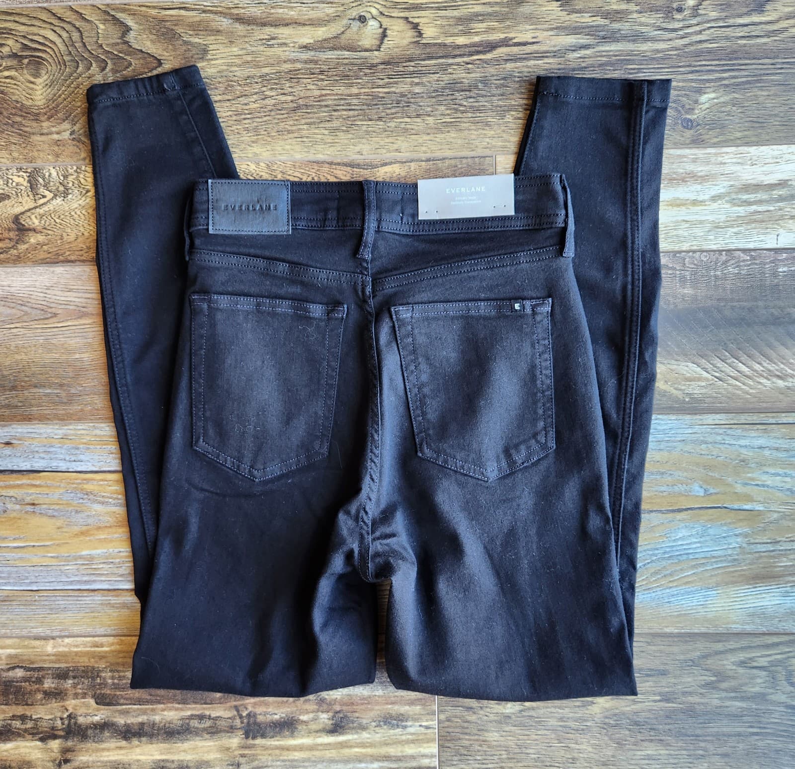 NWT Everlane The Way-High Skinny Jeans Stretch Organic Cotton Black Women's 26 - Thumbnail 8