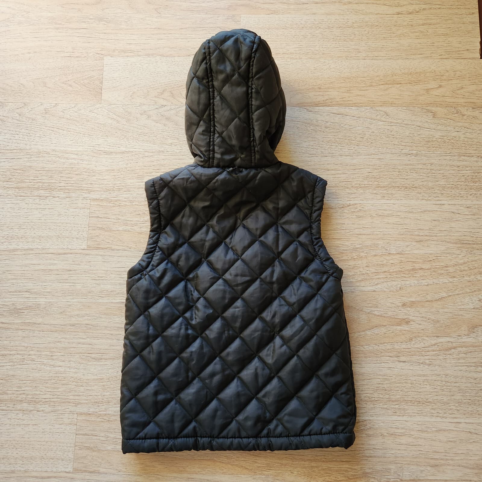 Diesel Boys Puffer Quited Hooded Vest Fleece Lining Zip-Up Pocket Black Sz.S/8 - Thumbnail 5