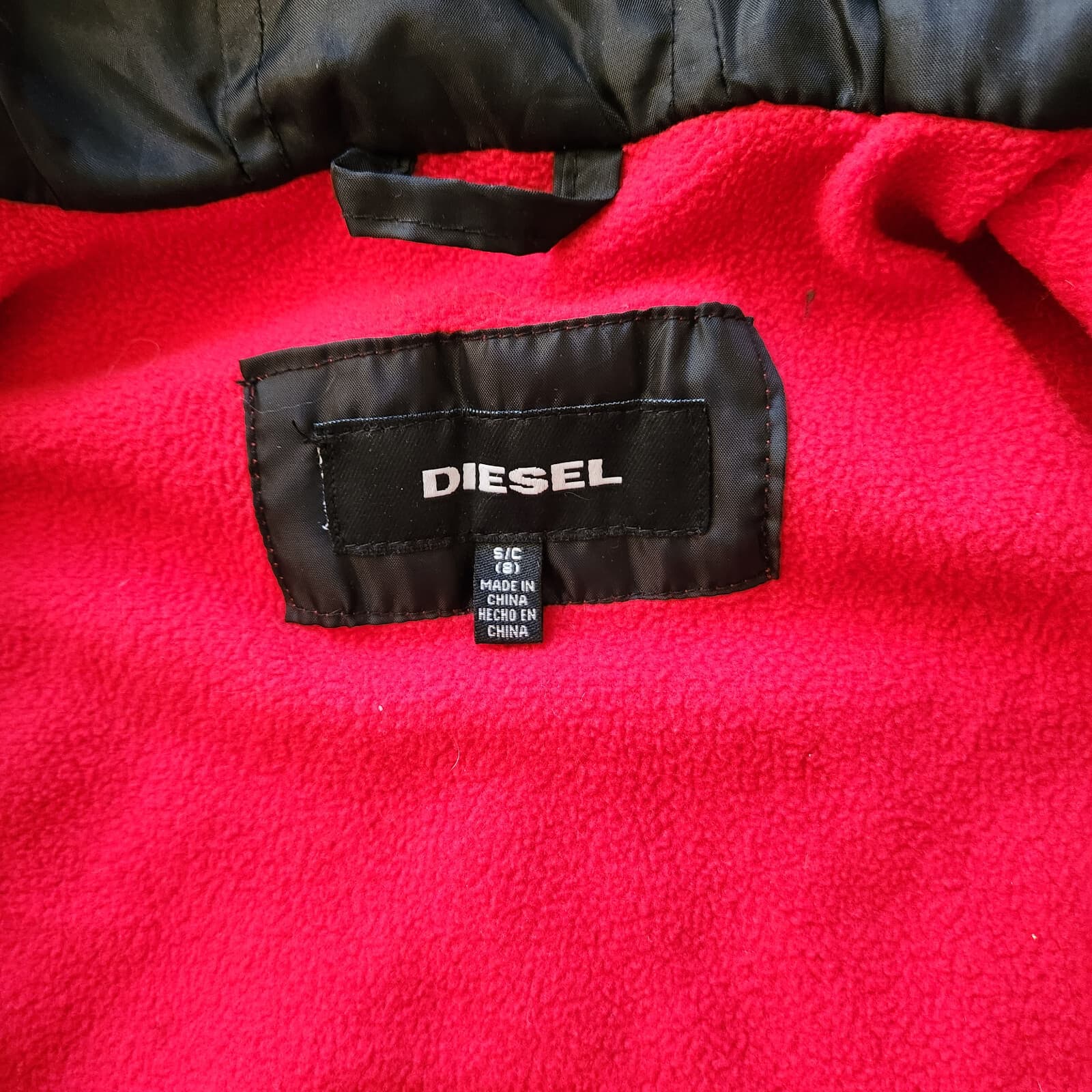 Diesel Boys Puffer Quited Hooded Vest Fleece Lining Zip-Up Pocket Black Sz.S/8 - Thumbnail 6