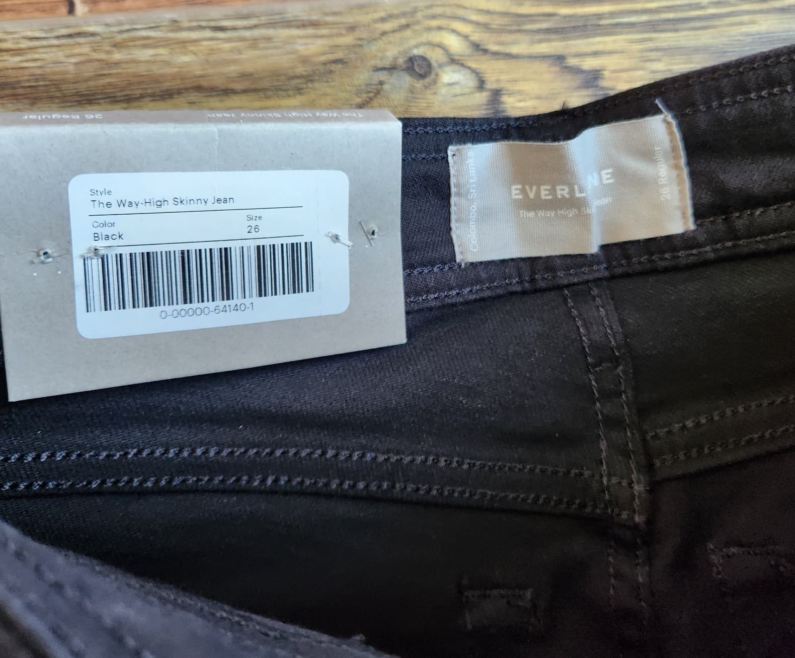 NWT Everlane The Way-High Skinny Jeans Stretch Organic Cotton Black Women's 26 - Thumbnail 10