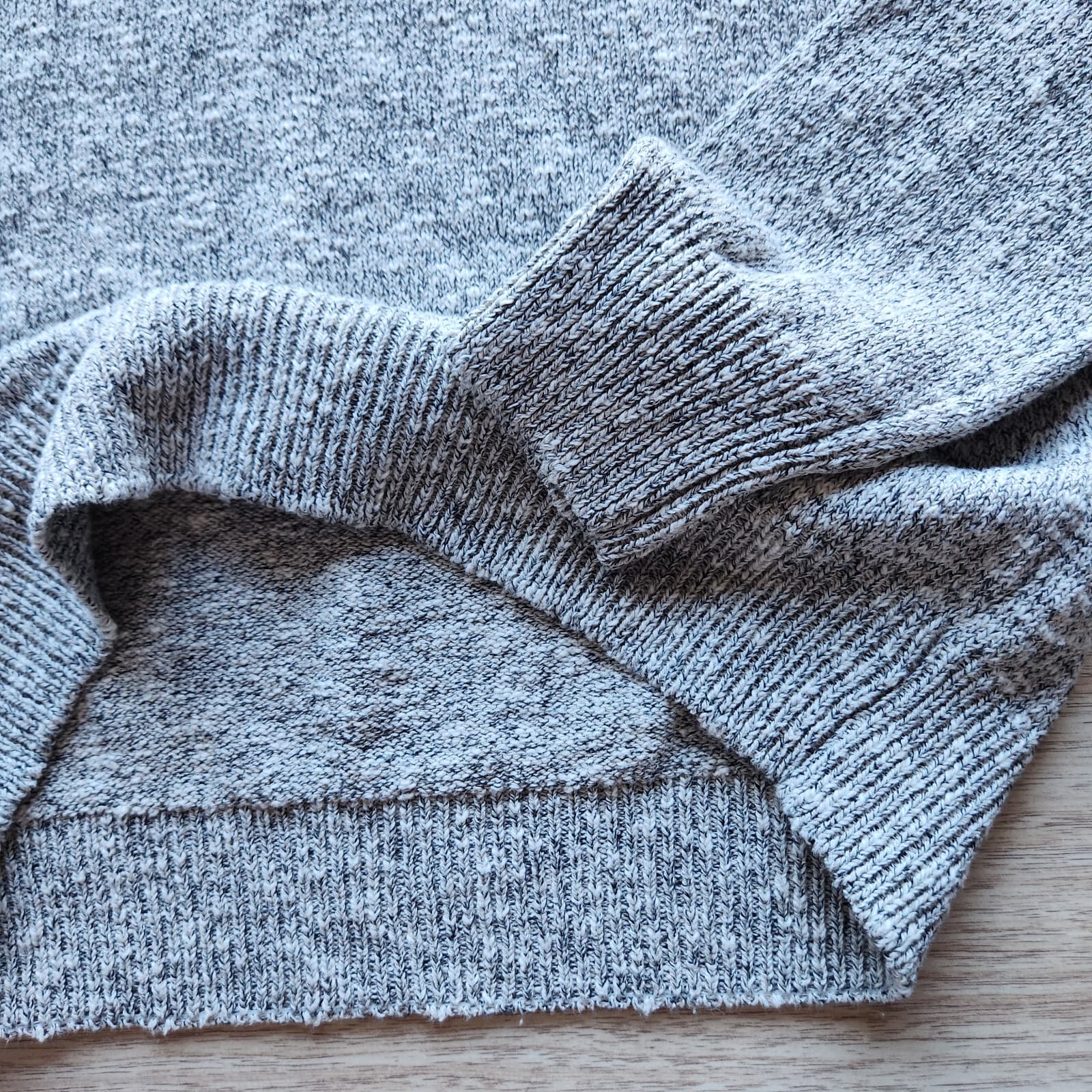 NWoT Gran Sasso Made in Italy V-Neck Sweater Pullover Cotton Linen Grey Sz.48 - Thumbnail 6