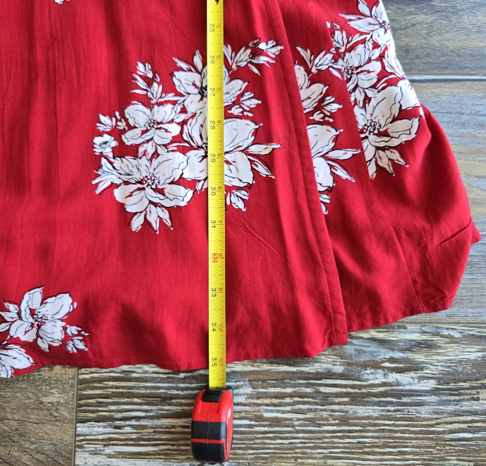 Abercrombie & Fitch Floral Mini Wrap Dress Short Sleeve Viscose Red Women's ST - Thumbnail 9