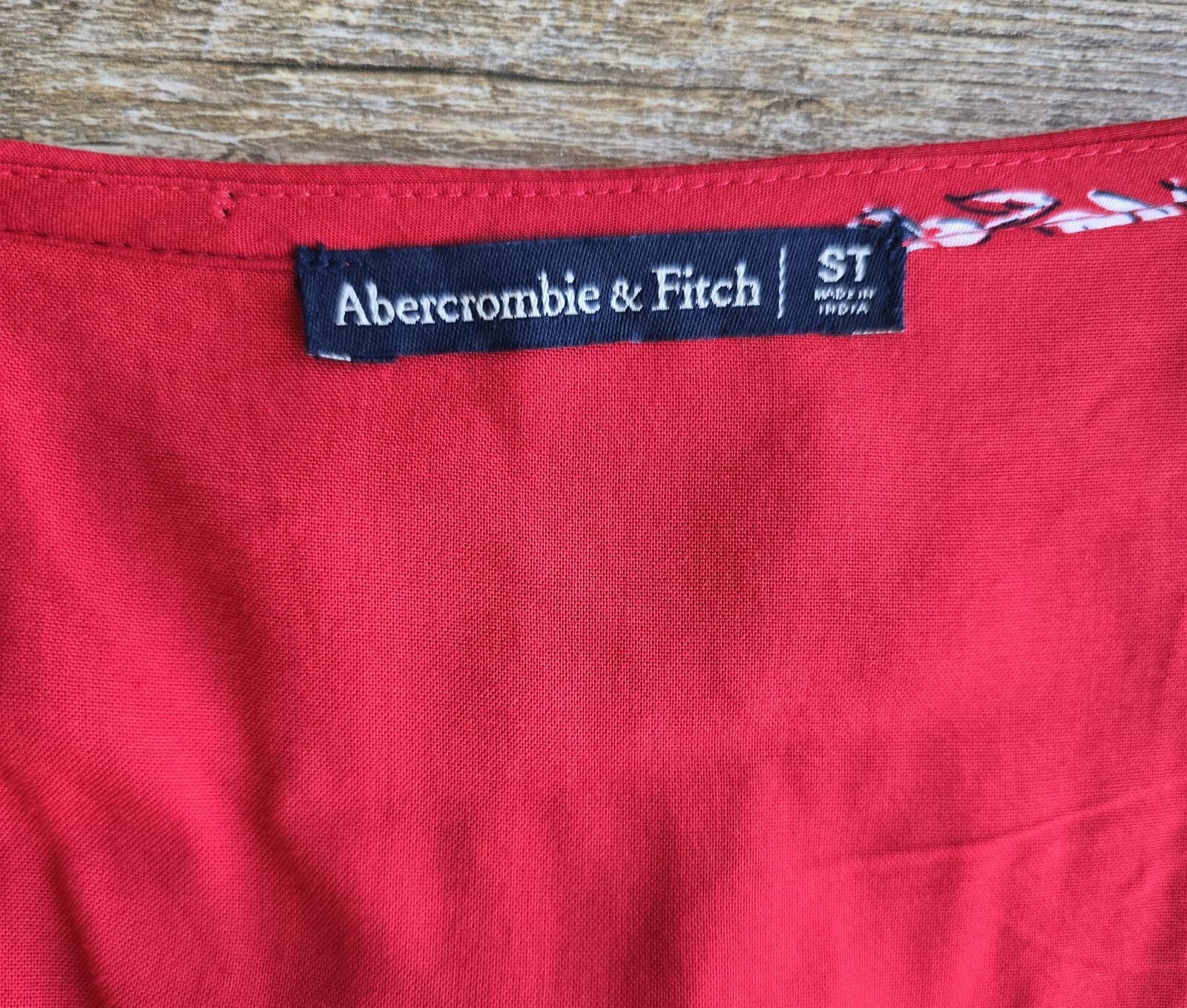 Abercrombie & Fitch Floral Mini Wrap Dress Short Sleeve Viscose Red Women's ST - Thumbnail 7