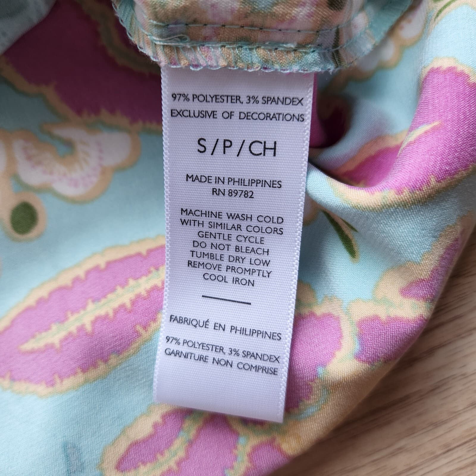 Natori Harumi Satin Pajama-Top Pull-Over Long Sleeve Floral Multicolor Women S - Thumbnail 9