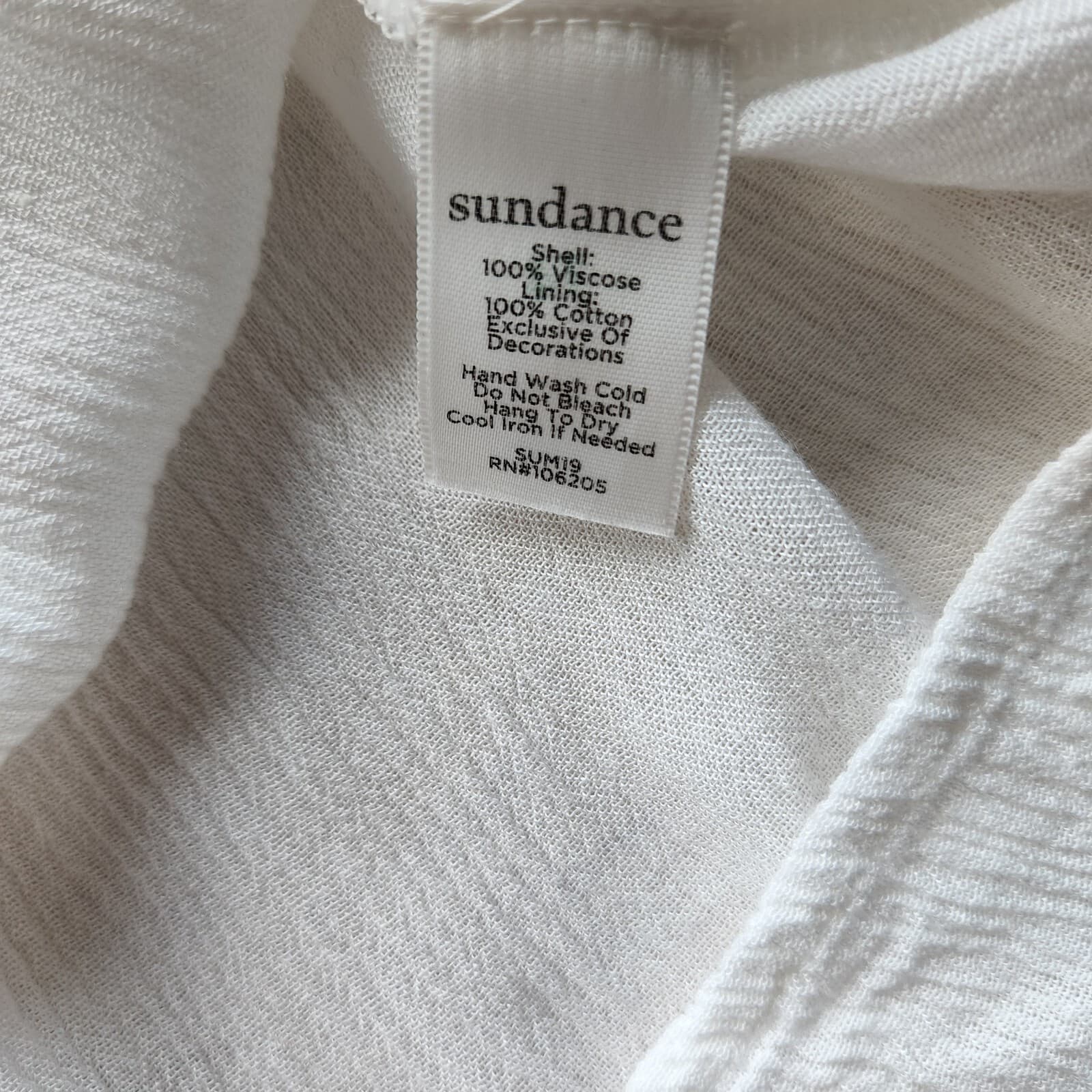 Sundance Journey Delight Embroidered Boho Top Sleeveless White XS (Bust 40") - Thumbnail 8