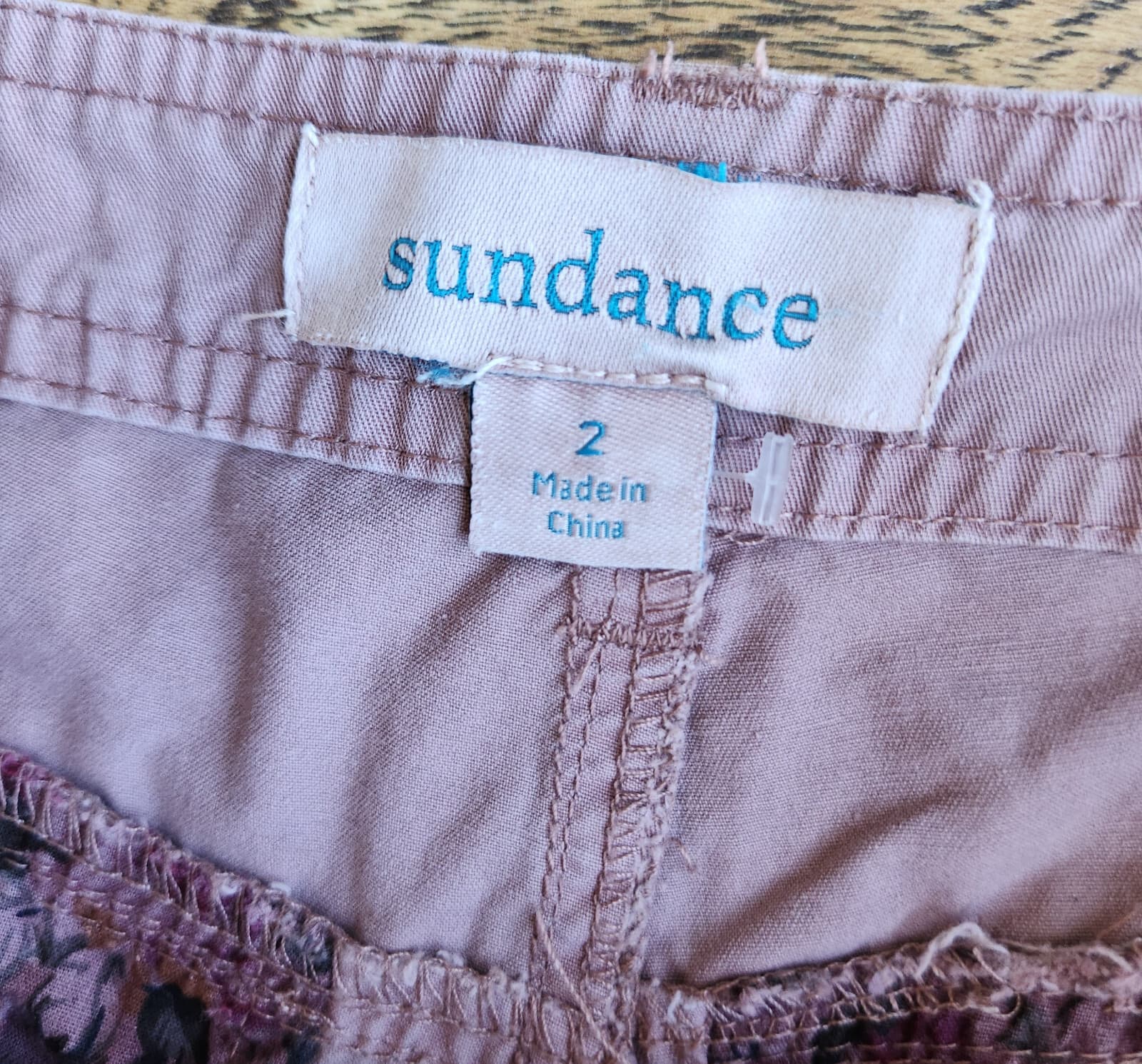 Sundance Vivant Floral Embroidered Cargo Ankle-Zip Crop Pant Pocket Lilac Sz.2 - Thumbnail 10