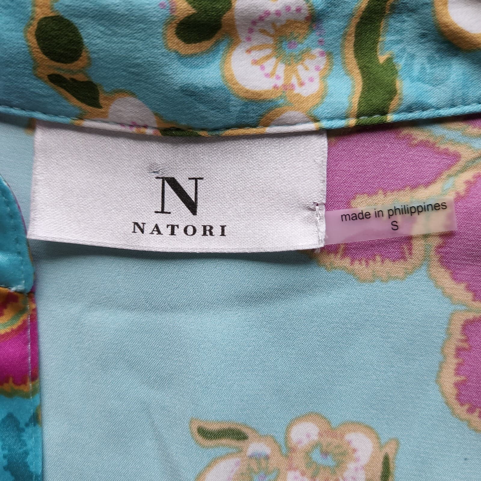 Natori Harumi Satin Pajama-Top Pull-Over Long Sleeve Floral Multicolor Women S - Thumbnail 8