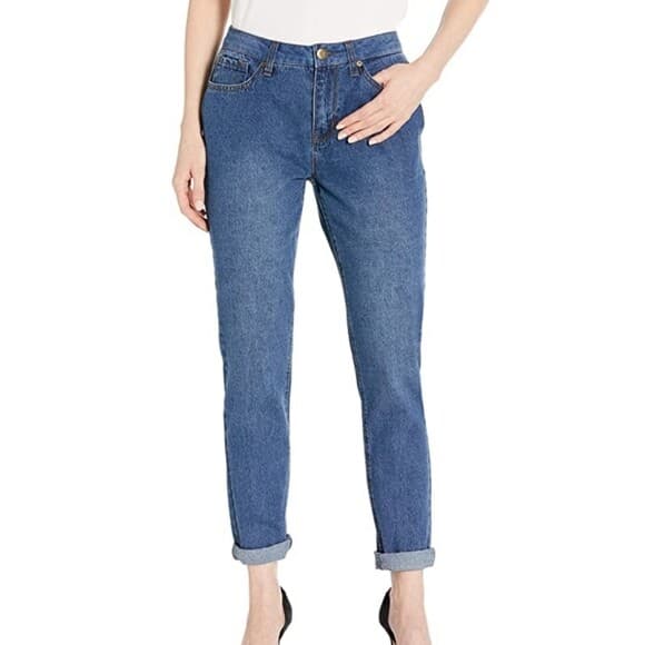 NWT Seven7 High Rise Tapered Skinny Vintage Mom Jeans Blue 100%Cotton Women Sz.6 - Thumbnail 3