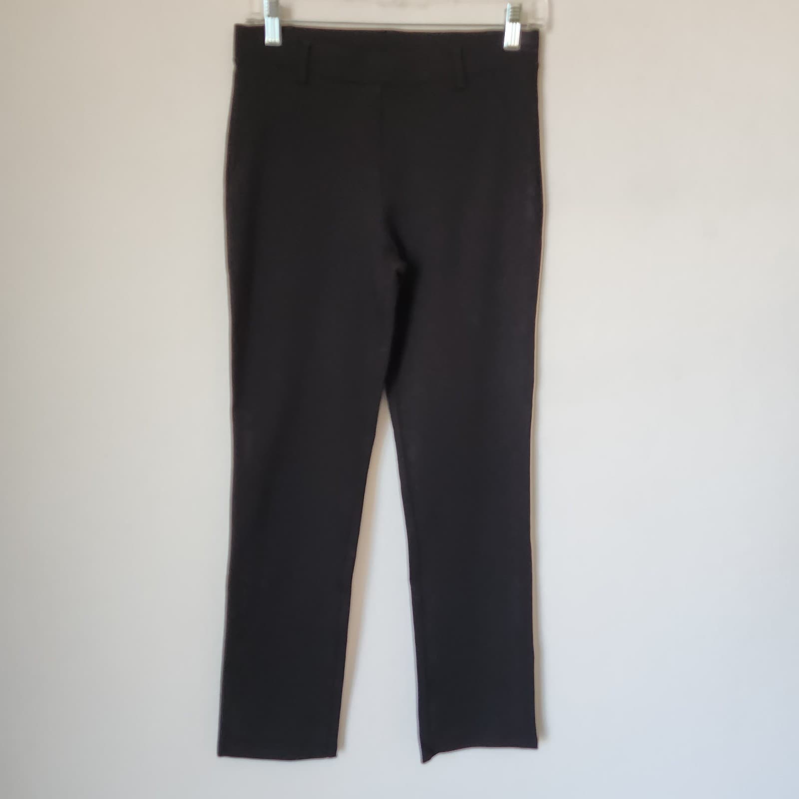 Quince Ultra-Stretch Ponte Straight Leg Pants Pull-On Rayon Blend Black Womens S - Thumbnail 3