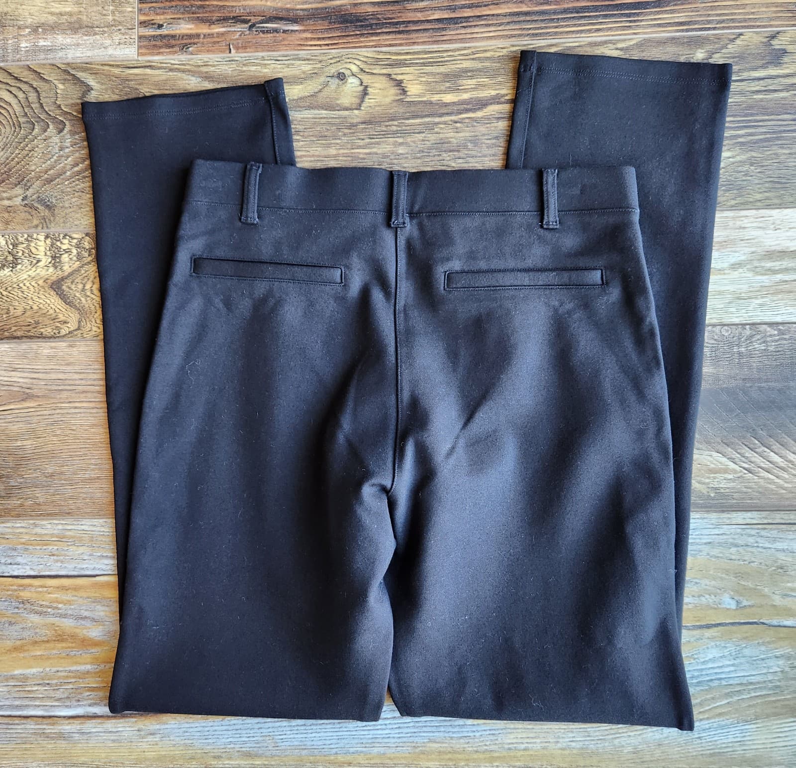 Quince Ultra-Stretch Ponte Straight Leg Pants Pull-On Rayon Blend Black Womens S - Thumbnail 7