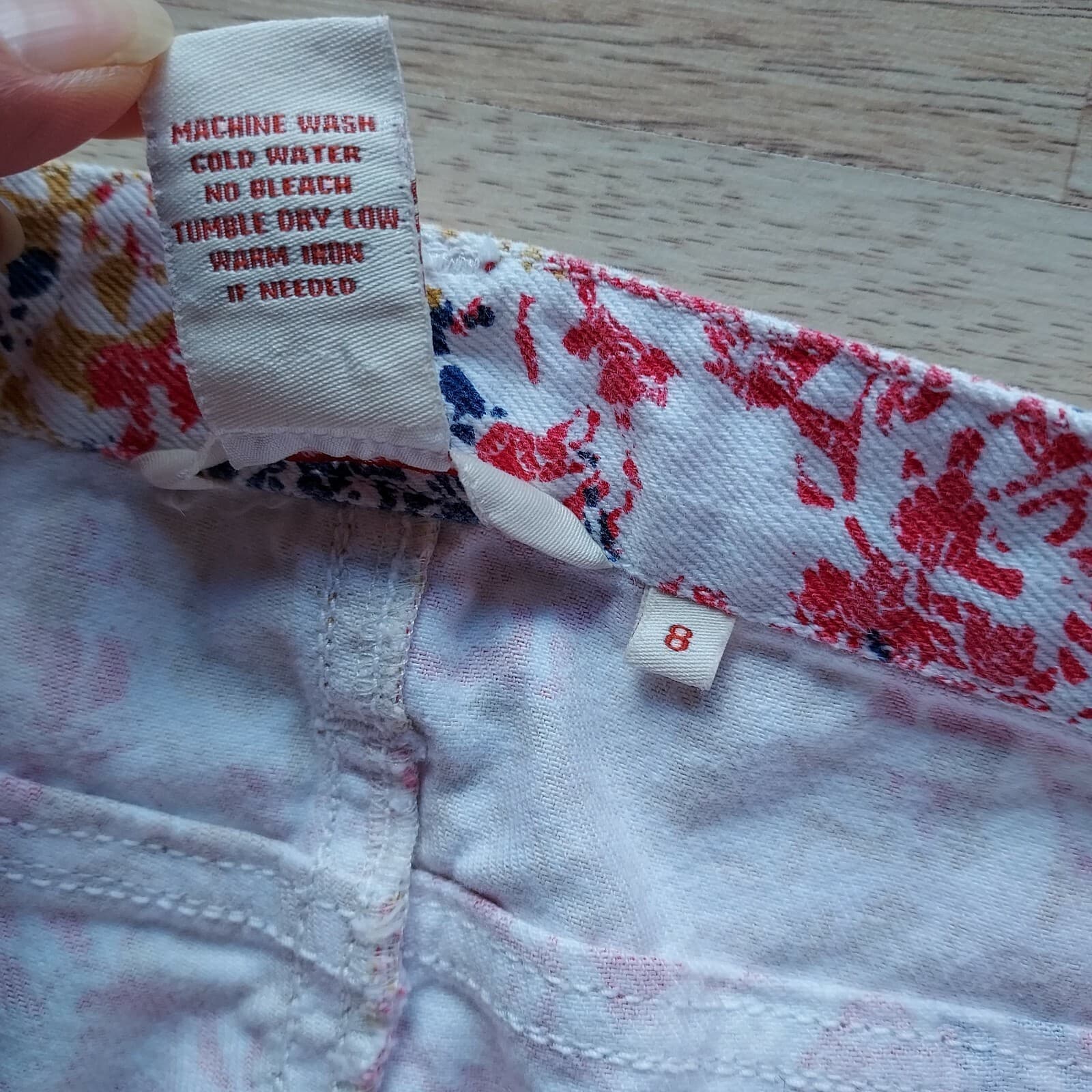 Sundance White Denim Jeans Slim Leg Abstract Printed Cotton Blend Zip Women Sz.8 - Thumbnail 7