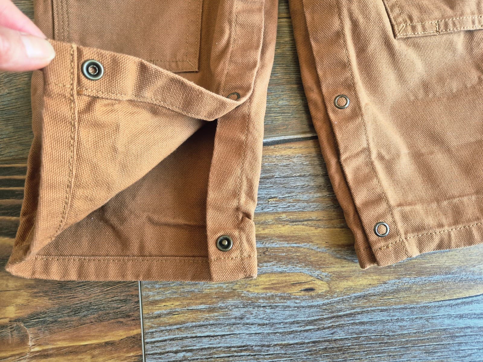 Carhartt 24 Months Toddler Bib Overalls Brown Cotton Canvas Leg-Snap Adjustable - Thumbnail 5