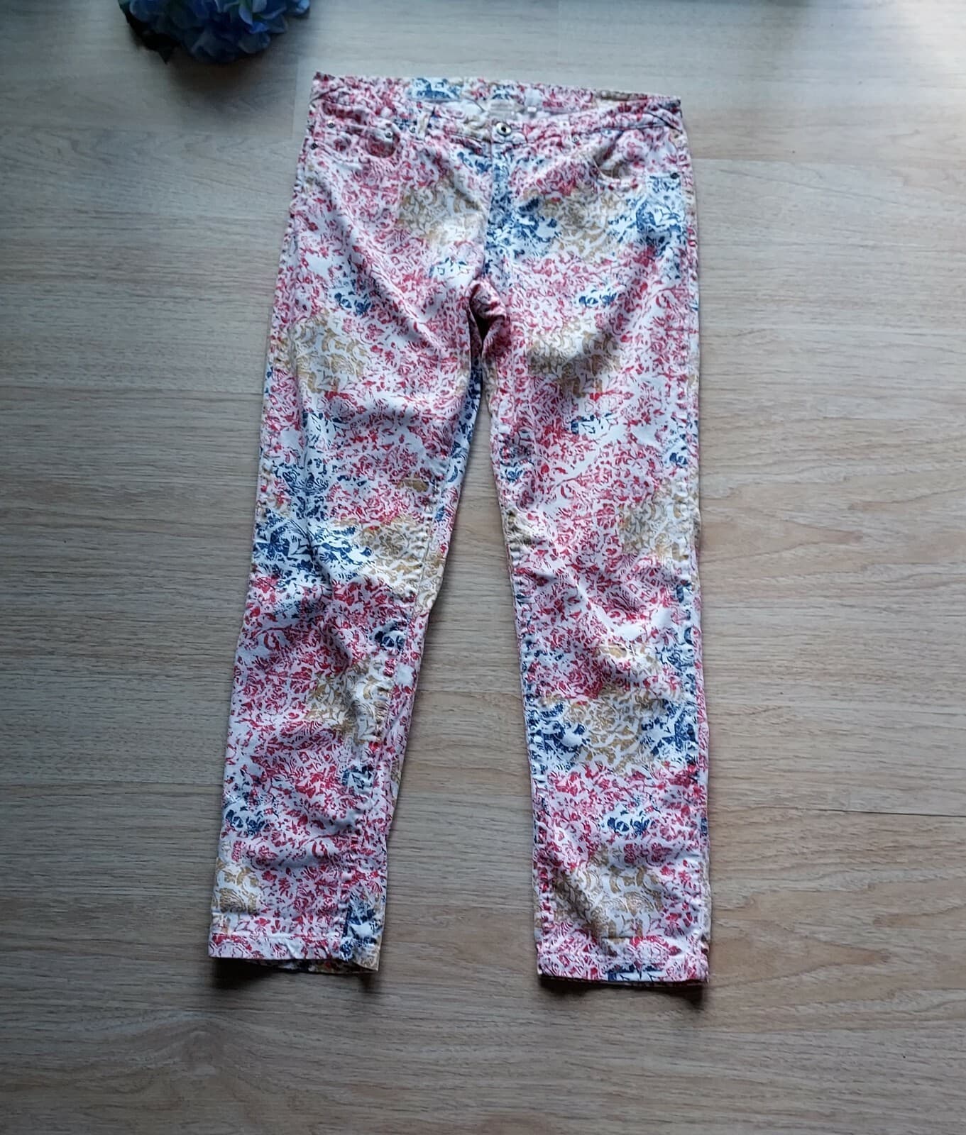 Sundance White Denim Jeans Slim Leg Abstract Printed Cotton Blend Zip Women Sz.8 - Thumbnail 3