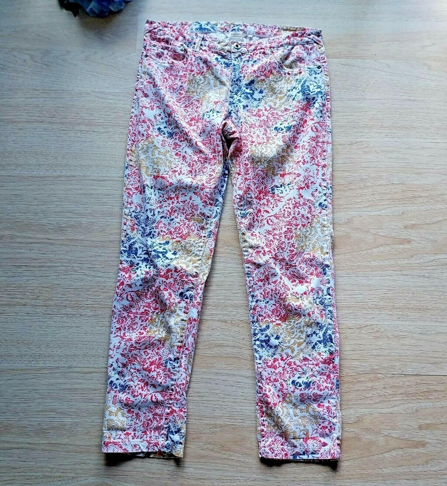 Sundance White Denim Jeans Slim Leg Abstract Printed Cotton Blend Zip Women Sz.8 - Thumbnail 2