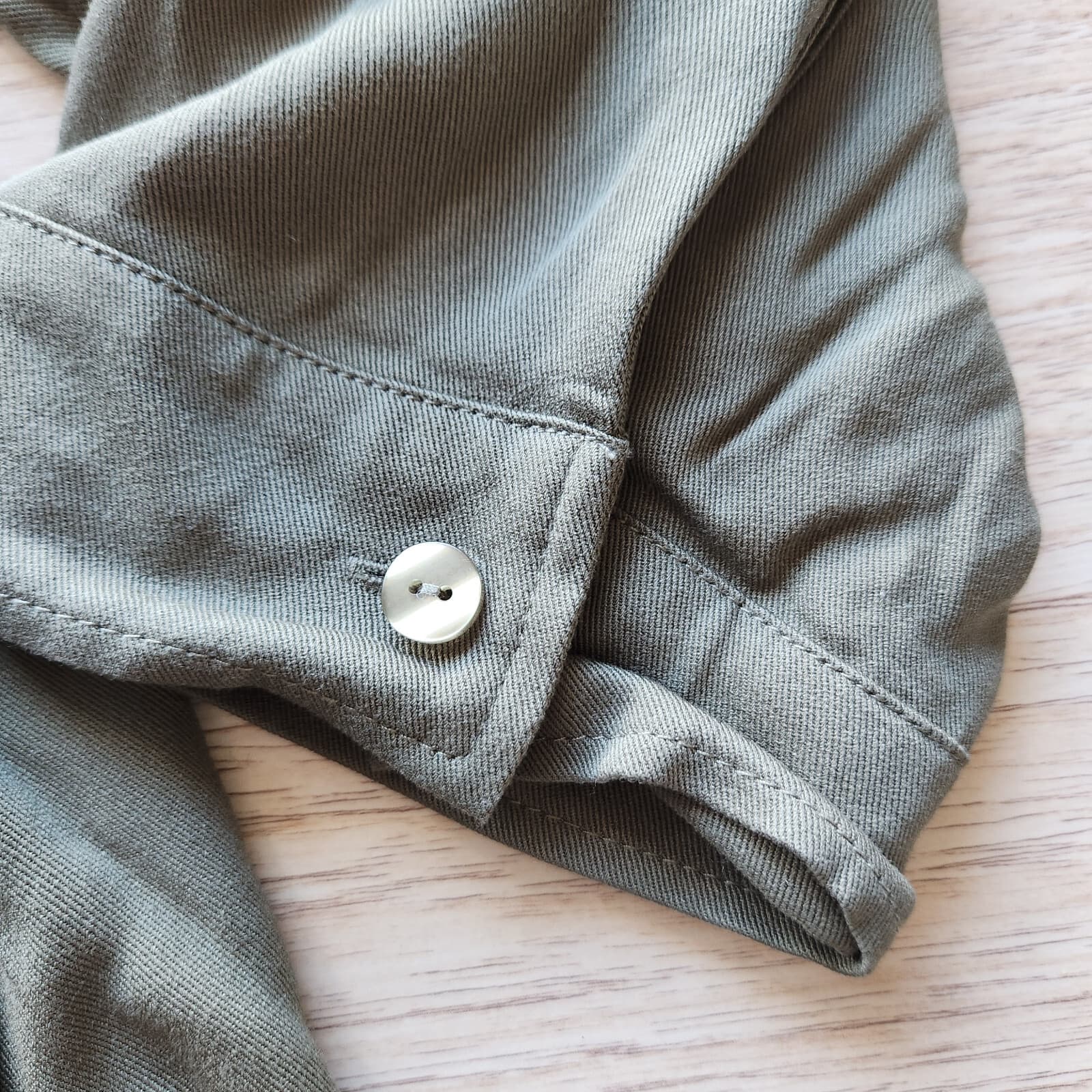 Torrid Open Front Tie-Waist Jacket Pocket Rayon Military Green Women Sz.2 (2X) - Thumbnail 7