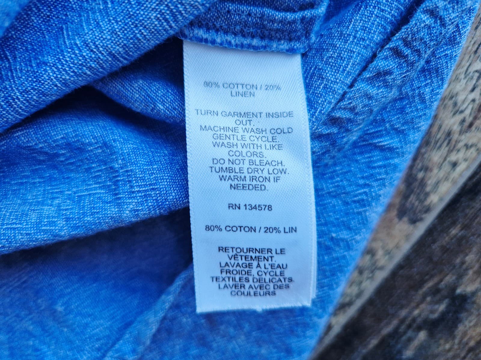 Vineyard Vines Cotton Linen Pintuck Cover Up Top Mini DressLong Sleeve Blue Sz.L - Thumbnail 8