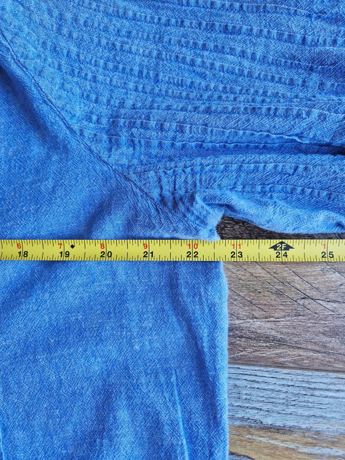 Vineyard Vines Cotton Linen Pintuck Cover Up Top Mini DressLong Sleeve Blue Sz.L - Thumbnail 11