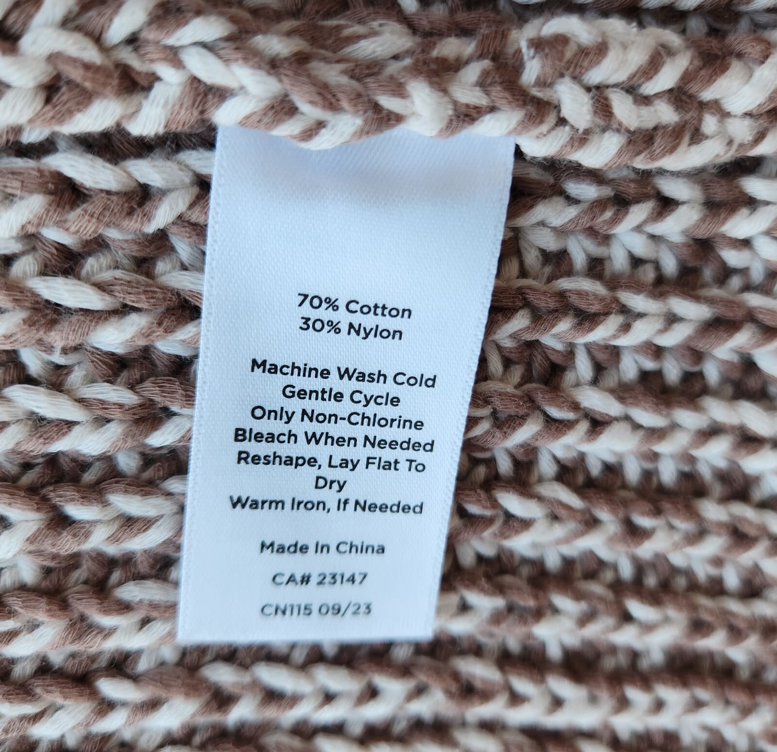 NWT Haven Well Within Chunky Ribbed Knit Open Cardigan Cotton Blend Brown Sz.L - Thumbnail 8
