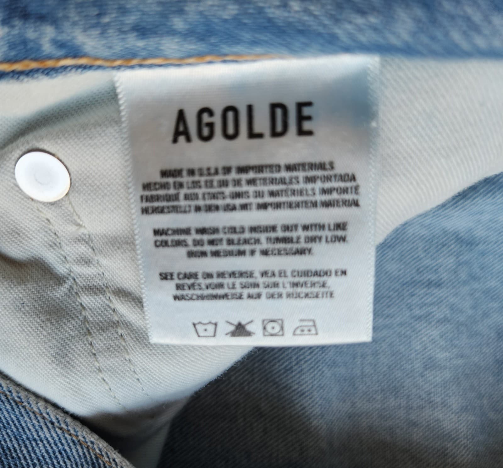 NWoT AGOLDE 90's Mid Rise Distressed Loose Fit Jeans Buttonfly Fall Out Sz.33 - Thumbnail 16