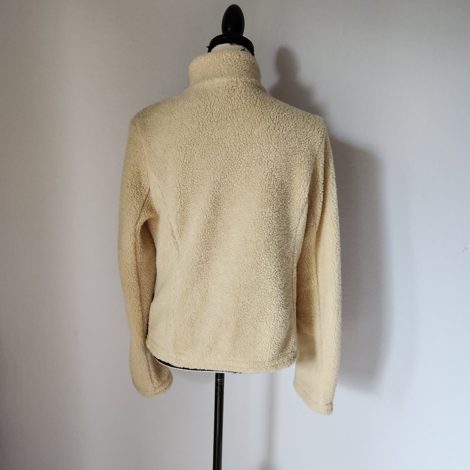 Standard James Perse Shrunken Sherpa Fleece Jacket High Neck Button Beige Sz.4 - Thumbnail 7