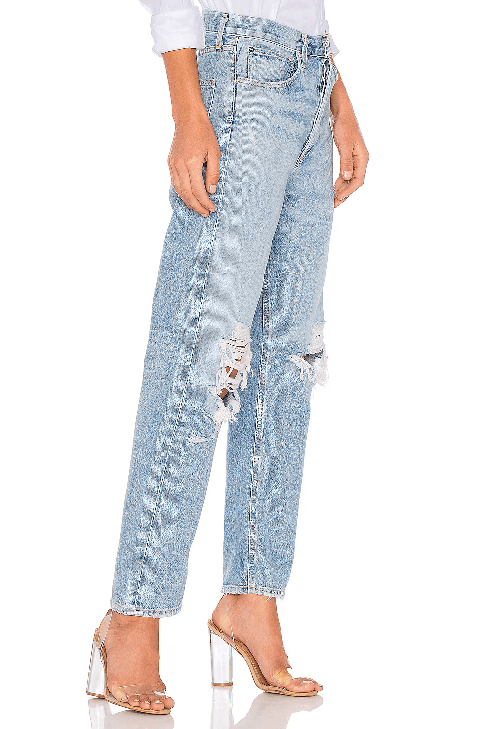 NWoT AGOLDE 90's Mid Rise Distressed Loose Fit Jeans Buttonfly Fall Out Sz.33 - Thumbnail 6