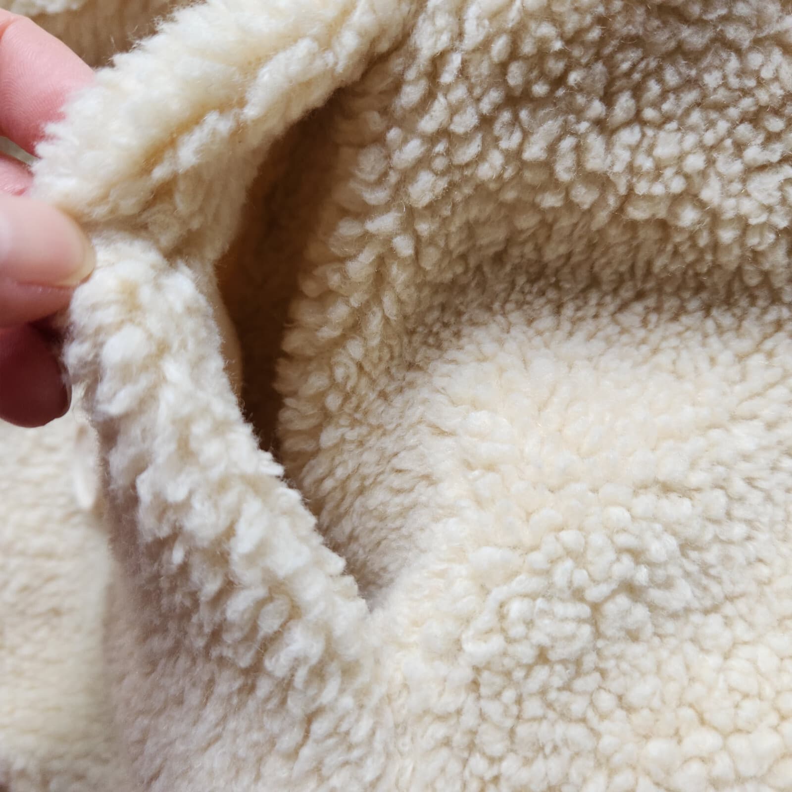 Standard James Perse Shrunken Sherpa Fleece Jacket High Neck Button Beige Sz.4 - Thumbnail 9