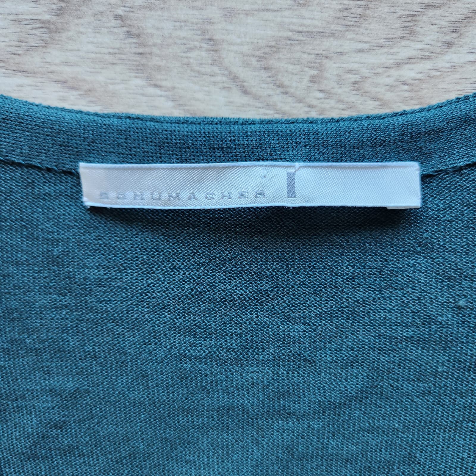 NWoT Schumacher Silk Linen Blend Cardigan Button V-Neck Green Women's 2 - Thumbnail 8