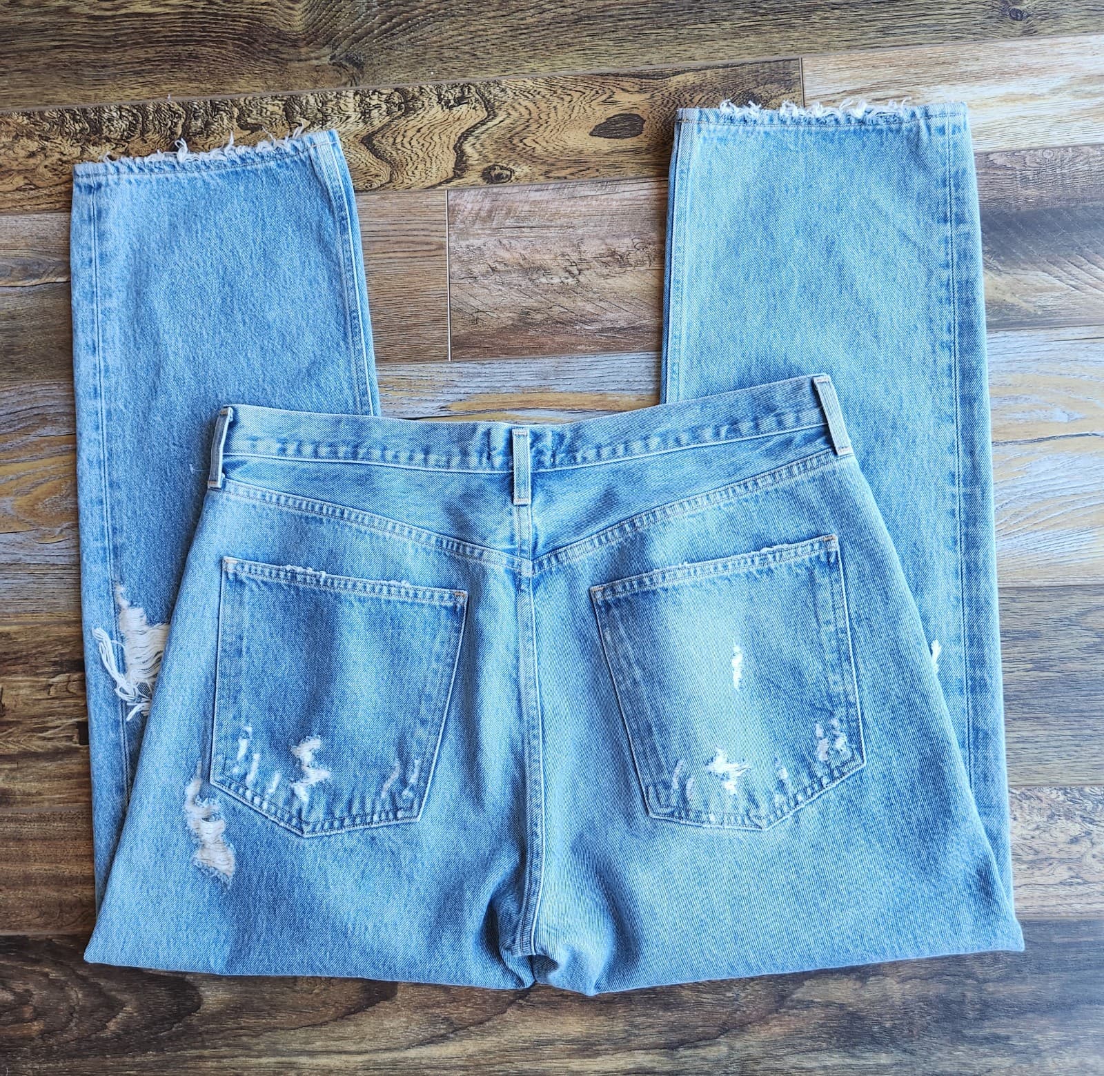 NWoT AGOLDE 90's Mid Rise Distressed Loose Fit Jeans Buttonfly Fall Out Sz.33 - Thumbnail 14