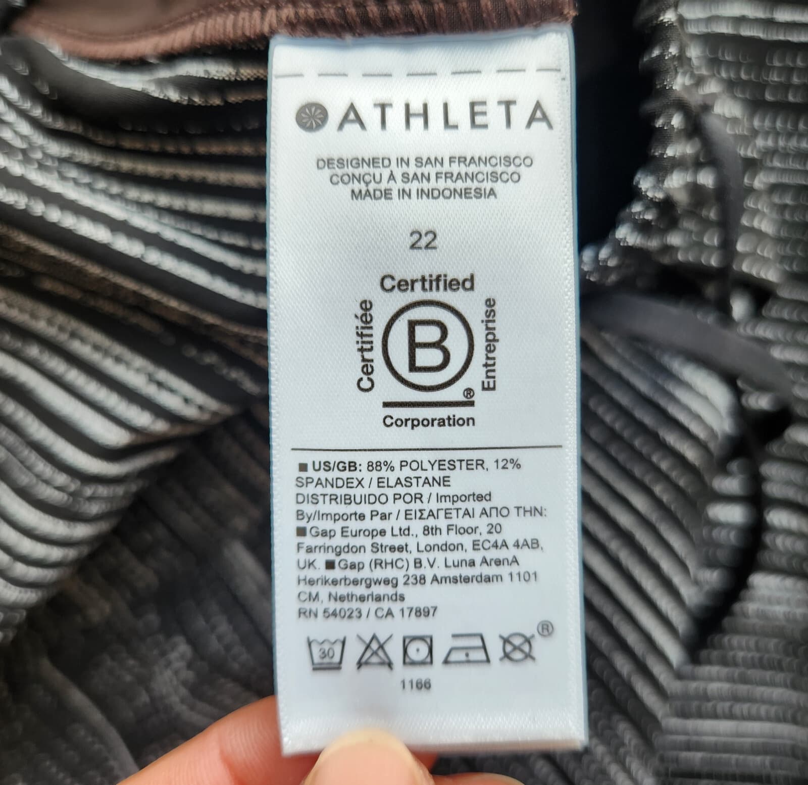 Athleta Arrival High Rise Cropped Pants Pull-On Pocket Amara Stripe Black Sz.22 - Thumbnail 11