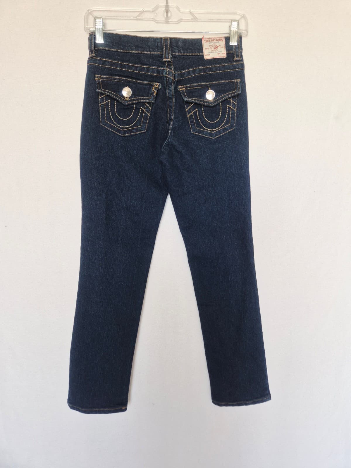 True Religion Girl's 10 Geno Relaxed Slim Jeans Zip 5-Pocket Stretch Dark Blue - Thumbnail 4