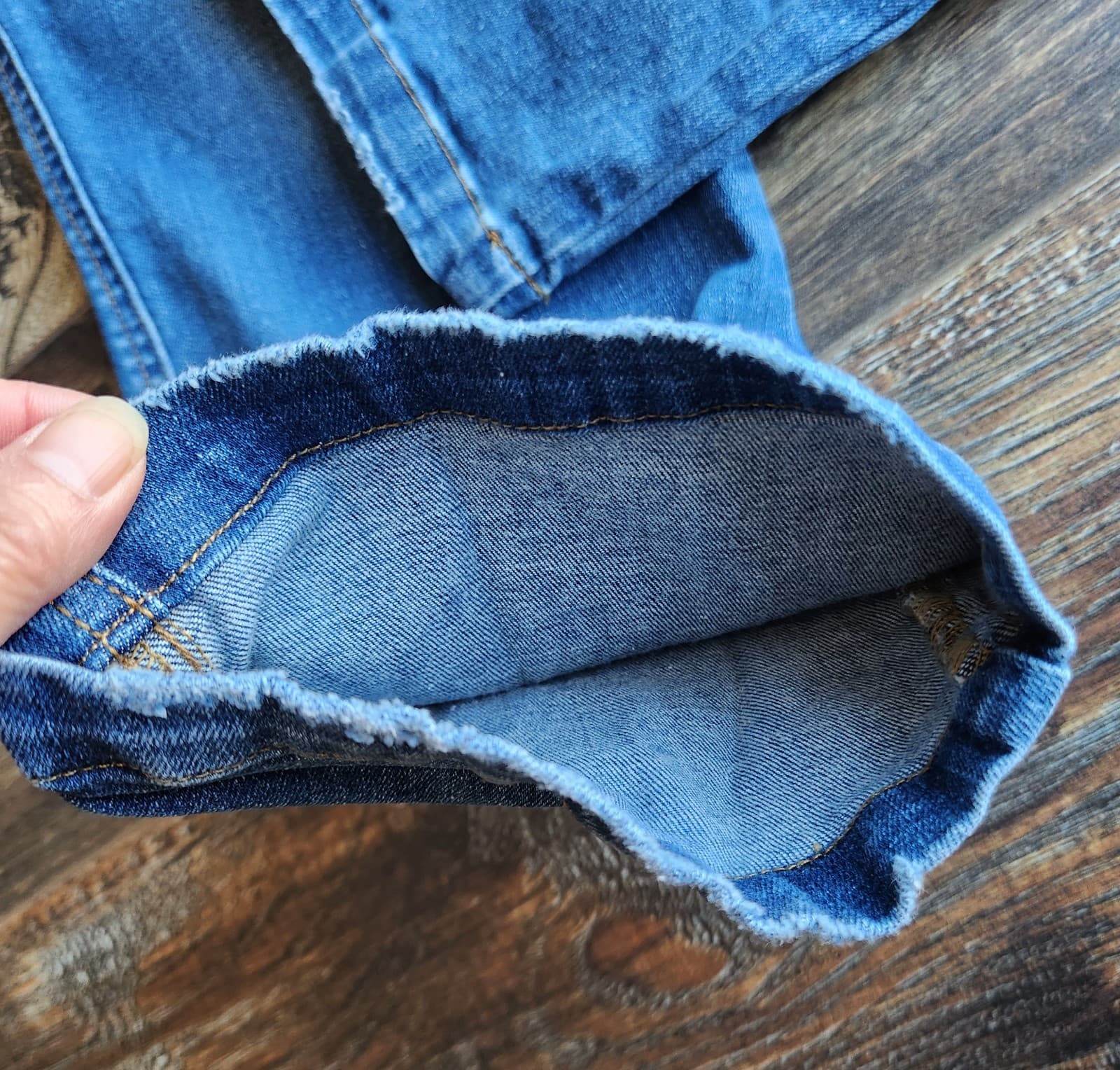 SPANX Straight Leg Ankle Jeans Stretch Pull-On 2 Back Pocket Medium Blue Sz.L - Thumbnail 9