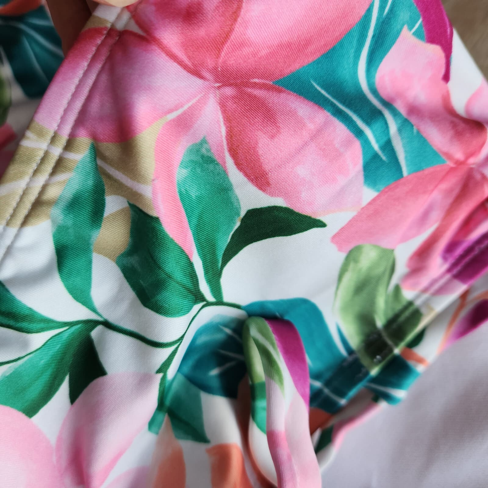 NWT HURLEY Botanical Print 2-Piece Bikini Square Neck High Waist Multicolor 3X - Thumbnail 5