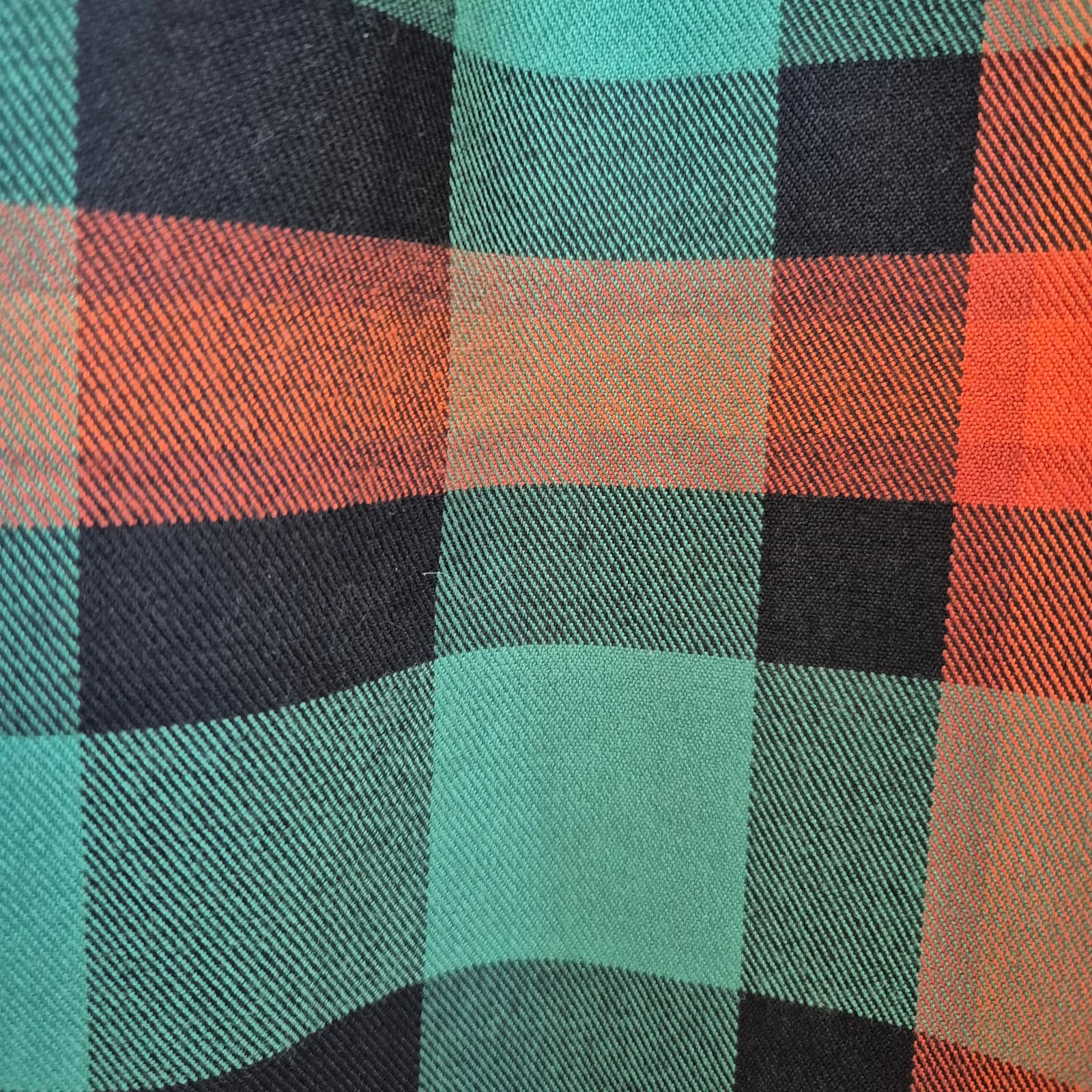 ModCloth x Collectif Jasmine Log Check Swing Skirt Pocket Zip Green Orange Sz.10 - Thumbnail 5