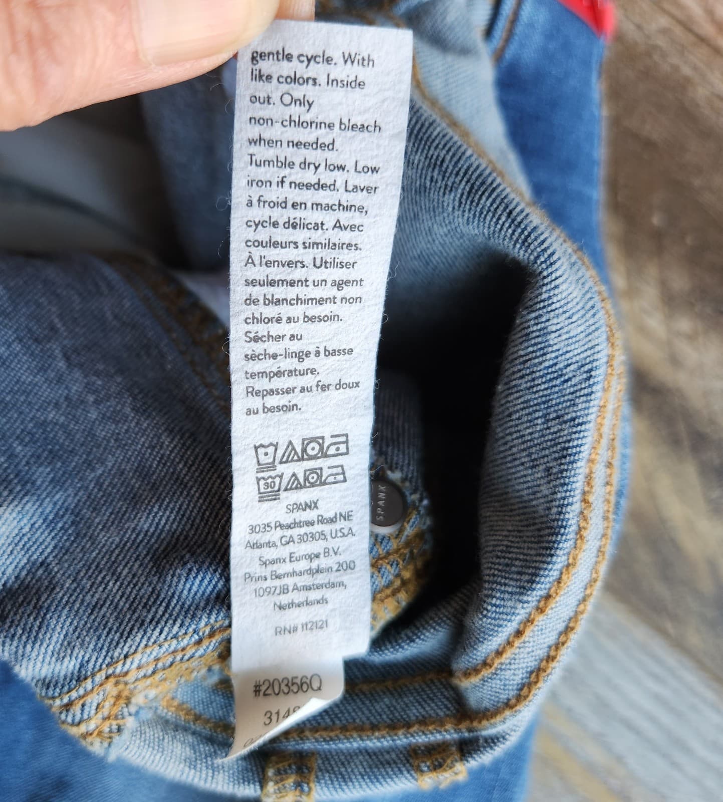 SPANX Straight Leg Ankle Jeans Stretch Pull-On 2 Back Pocket Medium Blue Sz.L - Thumbnail 16