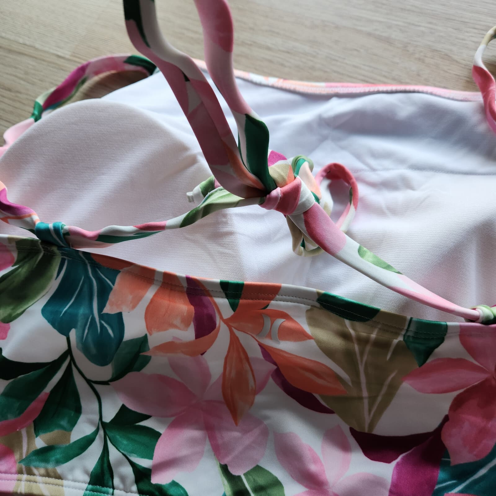 NWT HURLEY Botanical Print 2-Piece Bikini Square Neck High Waist Multicolor 3X - Thumbnail 7