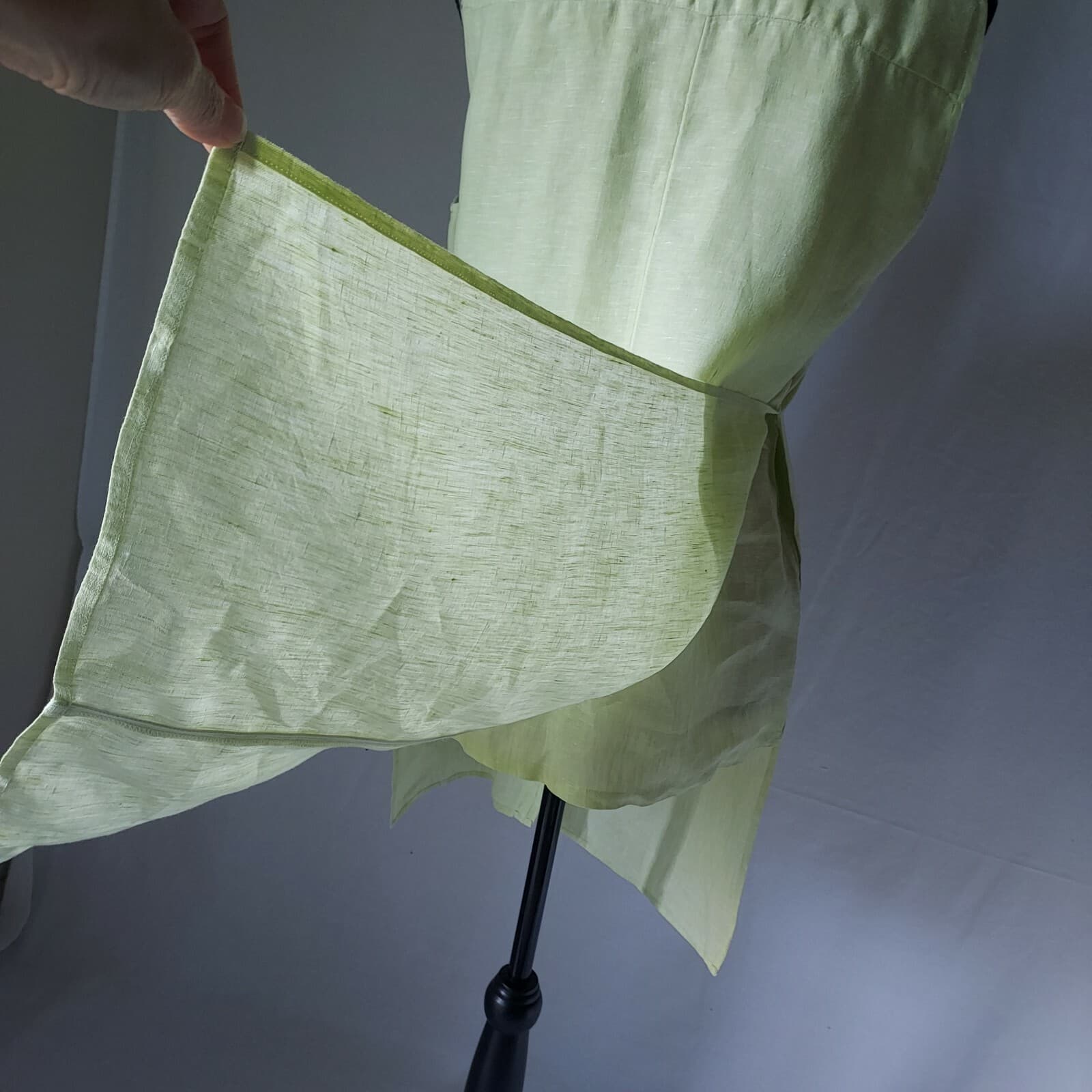 CHICO'S Linen Layer Tunic Top Sleeveless Button-Down Pocket Green Women Sz.1 - Thumbnail 8