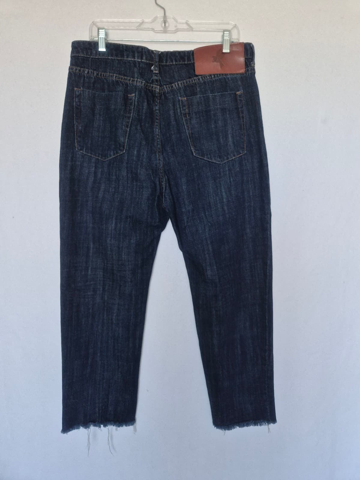One Teaspoon Organic Denim High Rise Cropped Jeans Frayed Hem Dark Wash Women 29 - Thumbnail 7