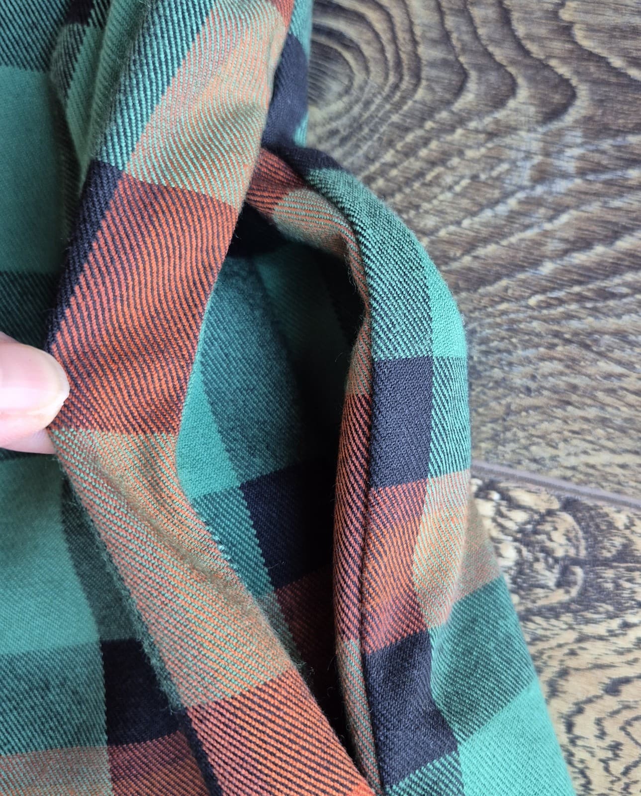 ModCloth x Collectif Jasmine Log Check Swing Skirt Pocket Zip Green Orange Sz.10 - Thumbnail 6