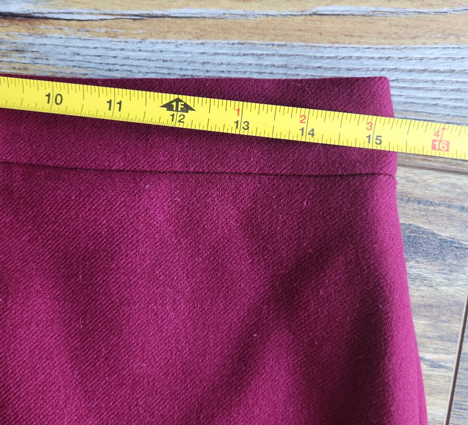 J. Crew 100% Double-Serge Wool No.2 Pencil Mini Skirt Lined Burgundy Sz.4 #02676 - Thumbnail 8