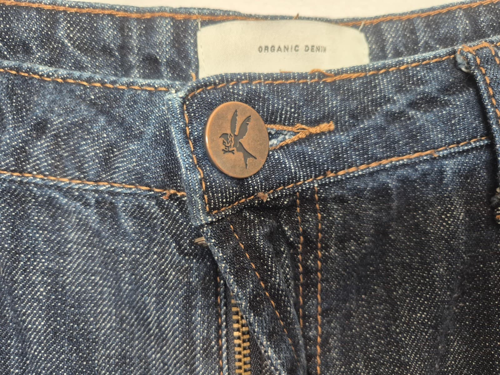 One Teaspoon Organic Denim High Rise Cropped Jeans Frayed Hem Dark Wash Women 29 - Thumbnail 4