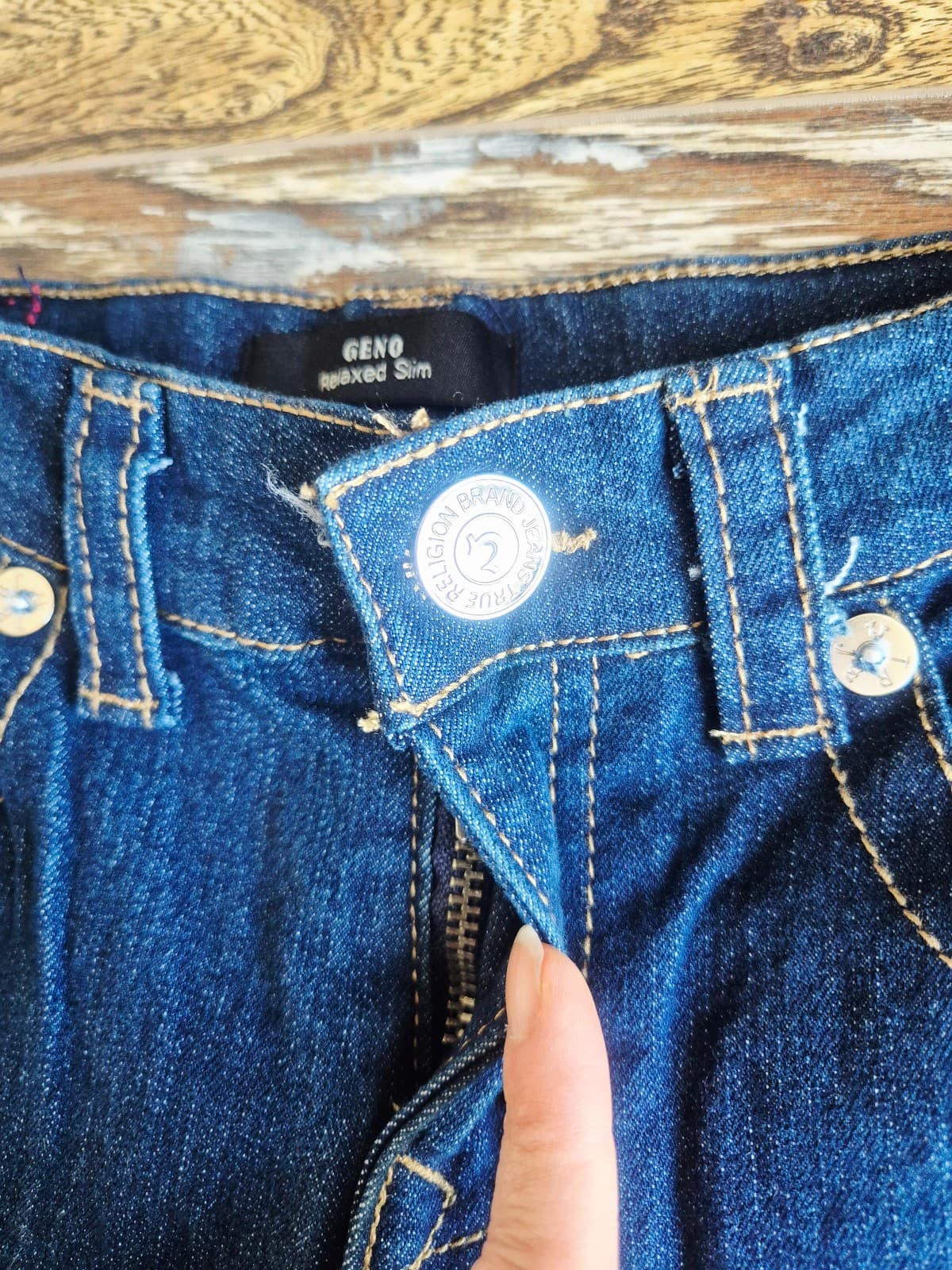 True Religion Girl's 10 Geno Relaxed Slim Jeans Zip 5-Pocket Stretch Dark Blue - Thumbnail 7